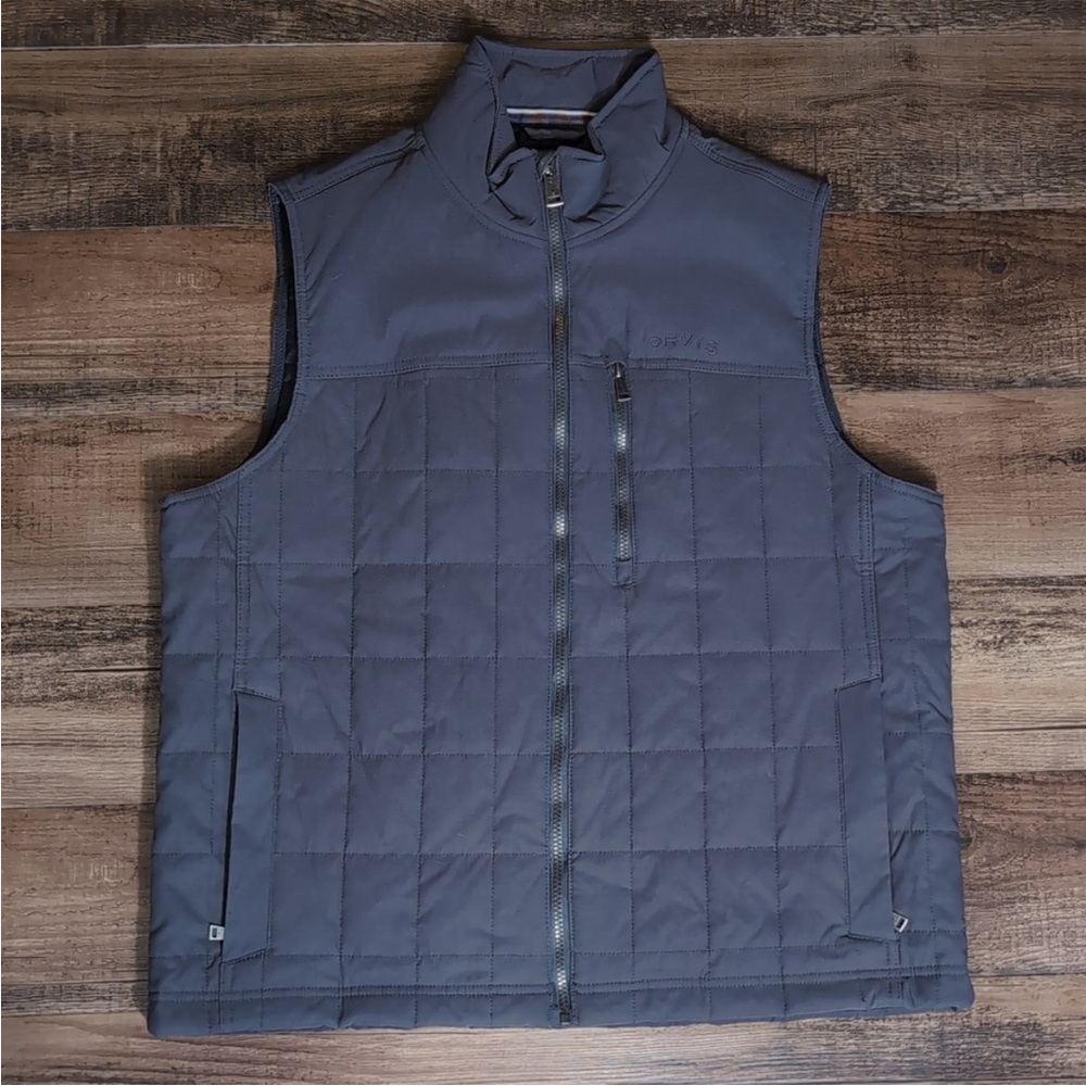 Orvis Classic Collection Quilted Insulated Full Zip Vest Size Large in Gray